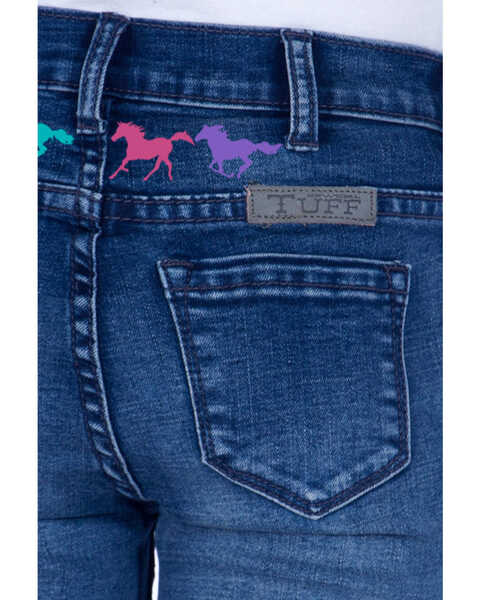 Image #6 - Cowgirl Tuff Girls' Ride Fast Trouser, Blue, hi-res