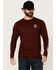 Image #2 - Troll Co Men's Grit Logo Long Sleeve Graphic Shirt , Maroon, hi-res