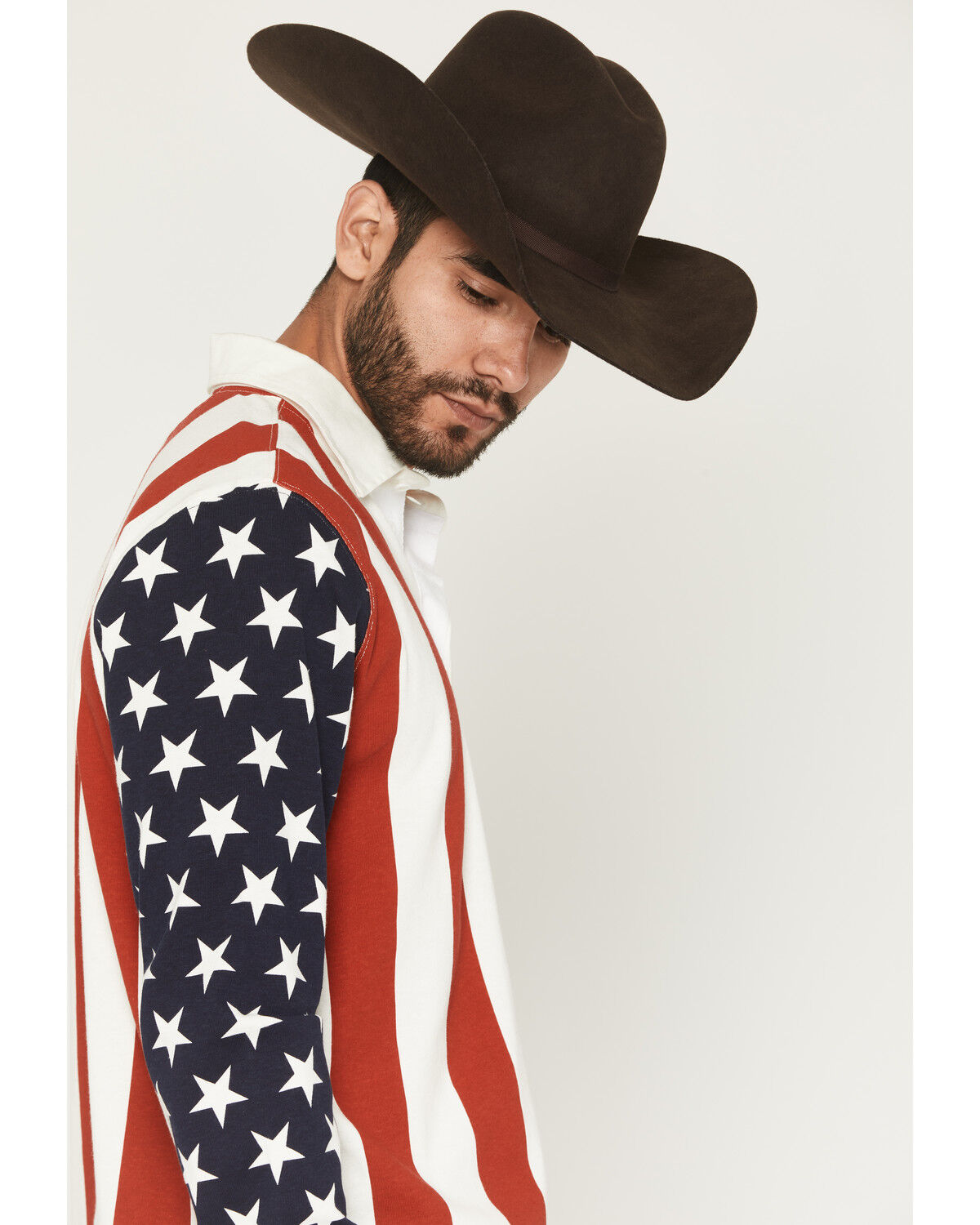 Image #2 - RANK 45&reg; Men's Ranger American Flag Long Sleeve Polo, Multi, hi-res
