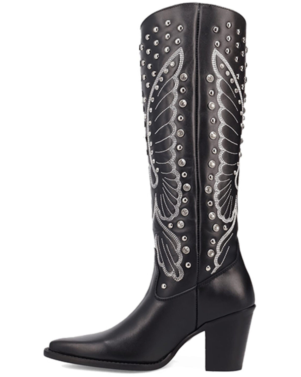 Image #3 - Dingo Women's Diamonds Forever Tall Western Boots - Round Toe, Black, hi-res