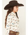 Image #2 - Shyanne Girls' Horse Print Long Sleeve Pearl Snap Stretch Western Shirt, Cream, hi-res