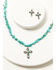 Image #1 - Shyanne Women's Stone Chip Cross Necklace and Earing Jewelry Set - 2 Piece , Turquoise, hi-res