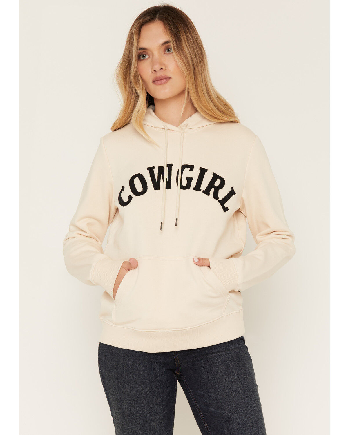 Image #1 - Wrangler Women's Cowgirl Hoodie, Cream, hi-res