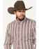 Image #2 - RANK 45&reg; Men's Railroad Geo Print Long Sleeve Button-Down Western Shirt, Grape, hi-res
