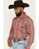 Image #2 - Sendero Provisions Men's Wyatt Stripe Print Long Sleeve Snap Western Shirt, Pink, hi-res