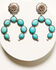 Image #1 - Shyanne Women's Cactus Rose Turquoise Blossom Earrings, Silver, hi-res