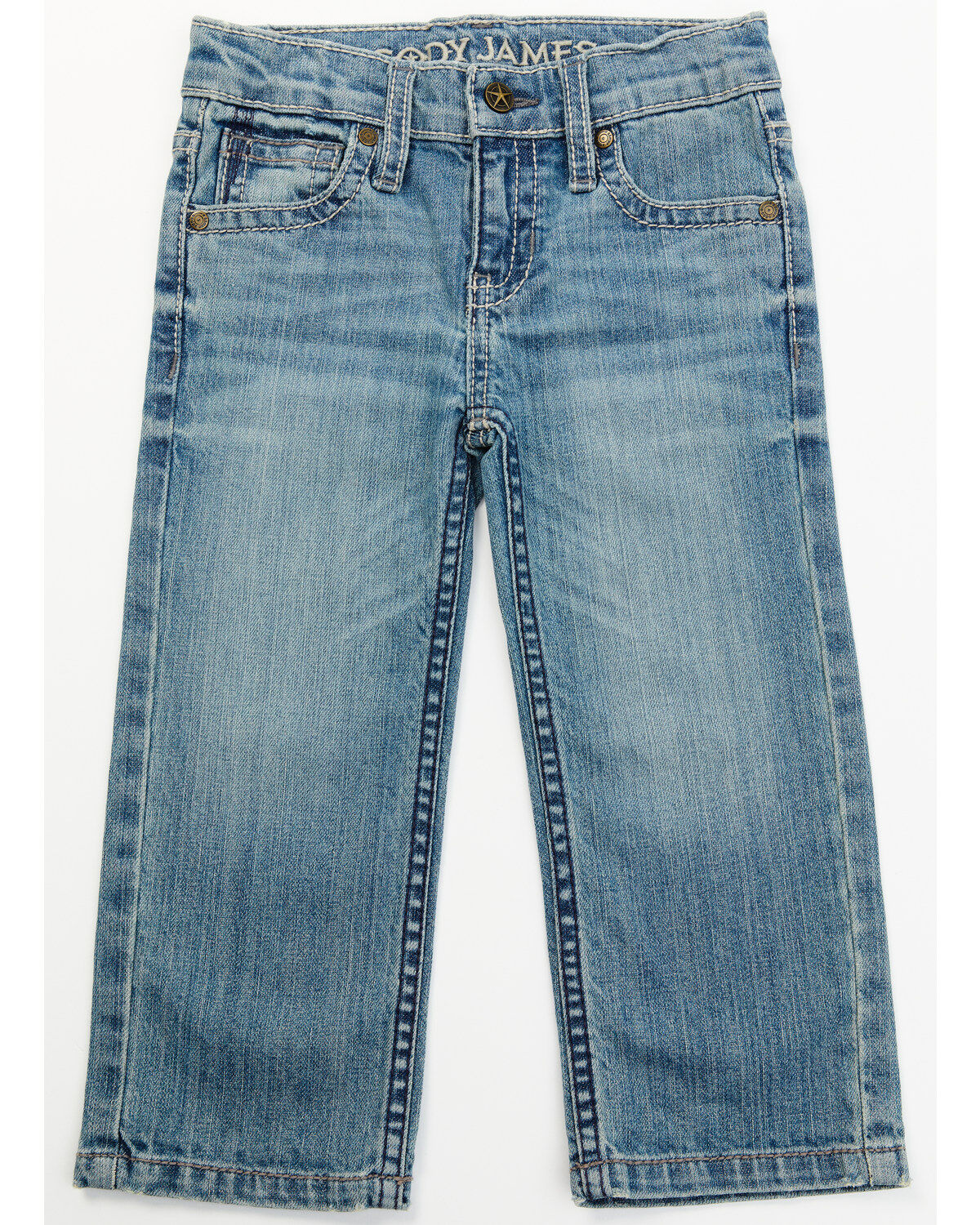 Cody James Boys' Hamshackle Wash Relaxed Bootcut Stretch Denim Jeans, Light Wash, hi-res
