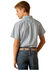 Image #3 - Ariat Boys' Geo Print Short Sleeve Button-Down Western Shirt, Blue, hi-res