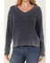 Image #3 - Cleo + Wolf Women's Clark Acid Wash Cable Knit Sweater, Blue, hi-res