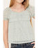 Image #3 - Sugar California Girls' Lace Short Puff Sleeve Shirt, Sage, hi-res