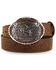 Image #1 - Cody James® Men's Tooled Leather Belt and Buckle, Tan, hi-res