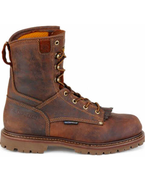 Image #2 - Carolina Men's 8" Waterproof Work Boots, Brown, hi-res