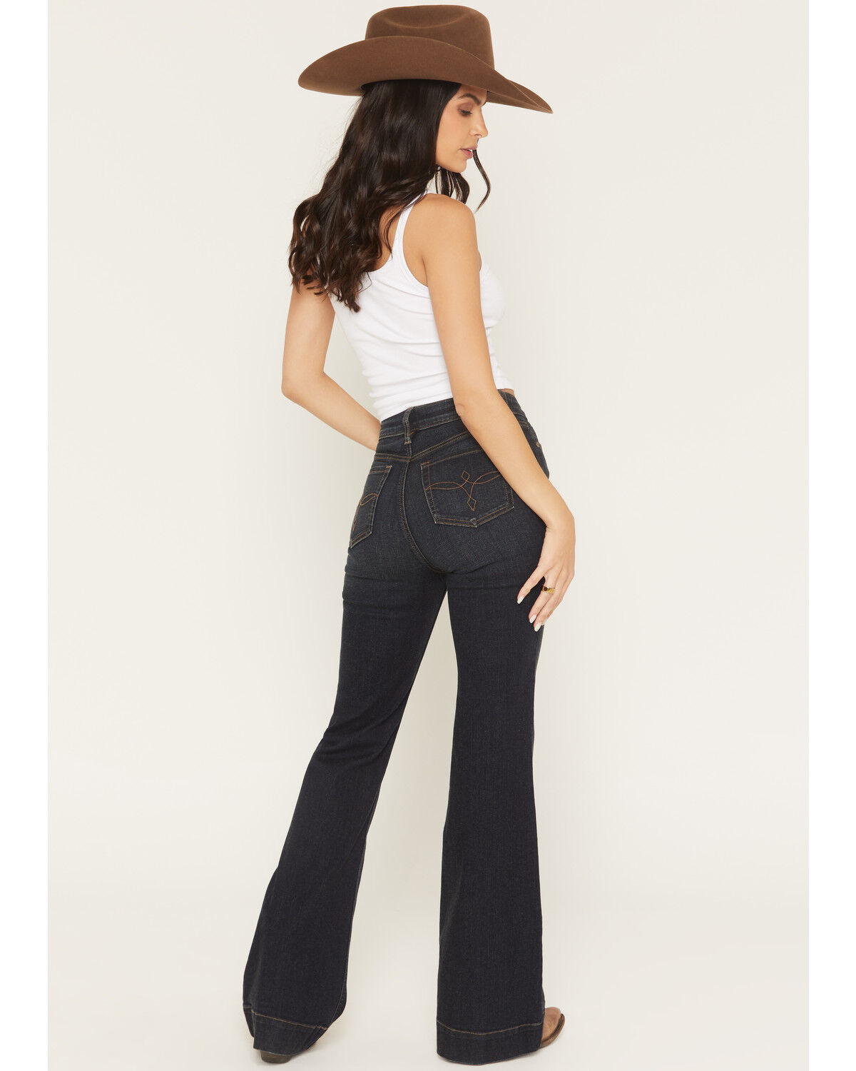 Image #3 - Shyanne Women's Nova Dark Wash High Rise Joni Trouser Super Stretch Denim Jeans, Dark Wash, hi-res