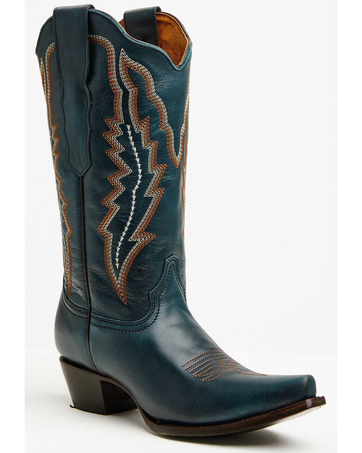 Image #1 - Circle G Women's Trian Western Boots - Snip Toe, Navy, hi-res