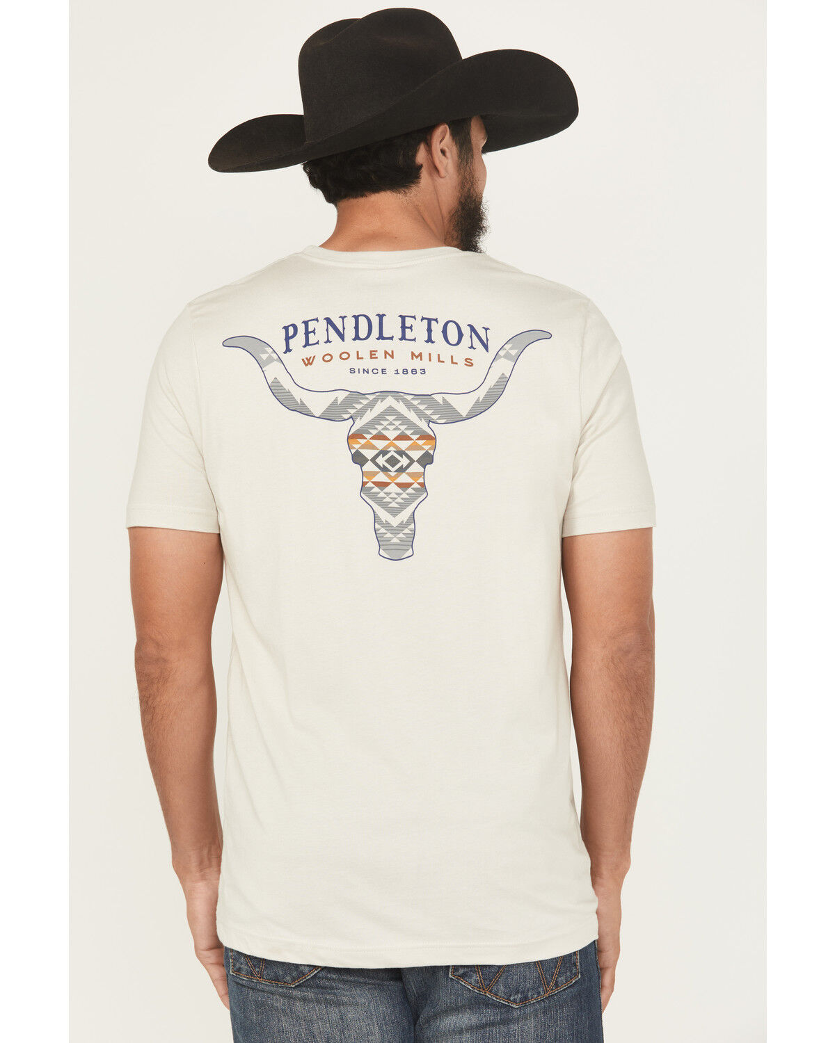 Pendleton Men's Cascadia Skull Short Sleeve Graphic T-Shirt, Off White, hi-res