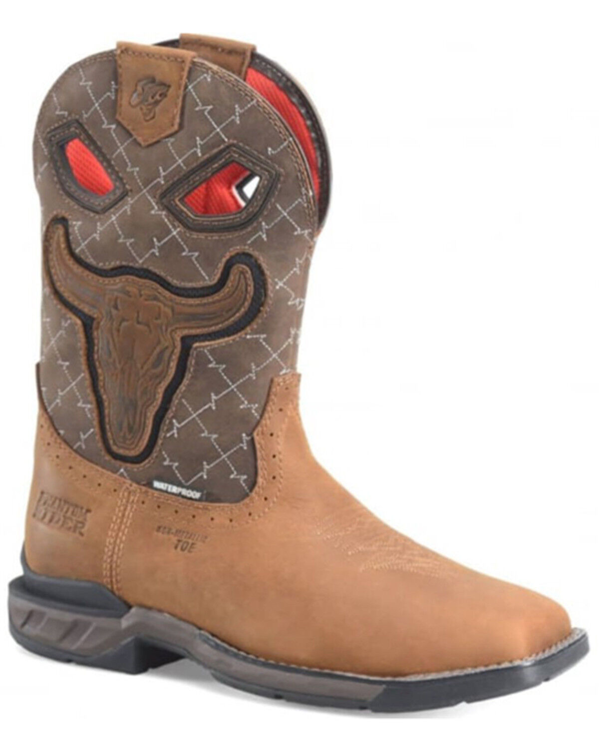 Image #1 - Phantom Rider Men's 11" Biggs Waterproof Pull-On Work Boots - Composite Toe, Brown, hi-res