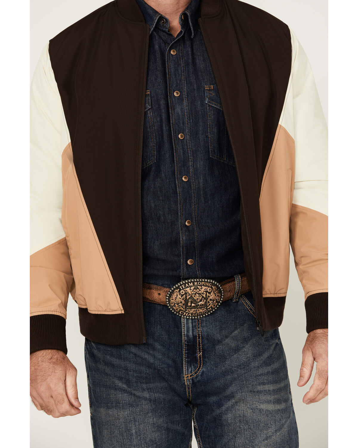 Image #3 - RANK 45&reg; Men's Color Block Bomber Filled Windbreaker Jacket, Coffee, hi-res