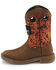 Image #2 - Justin Men's Stampede Rush Western Work Boots - Square Toe, Orange, hi-res