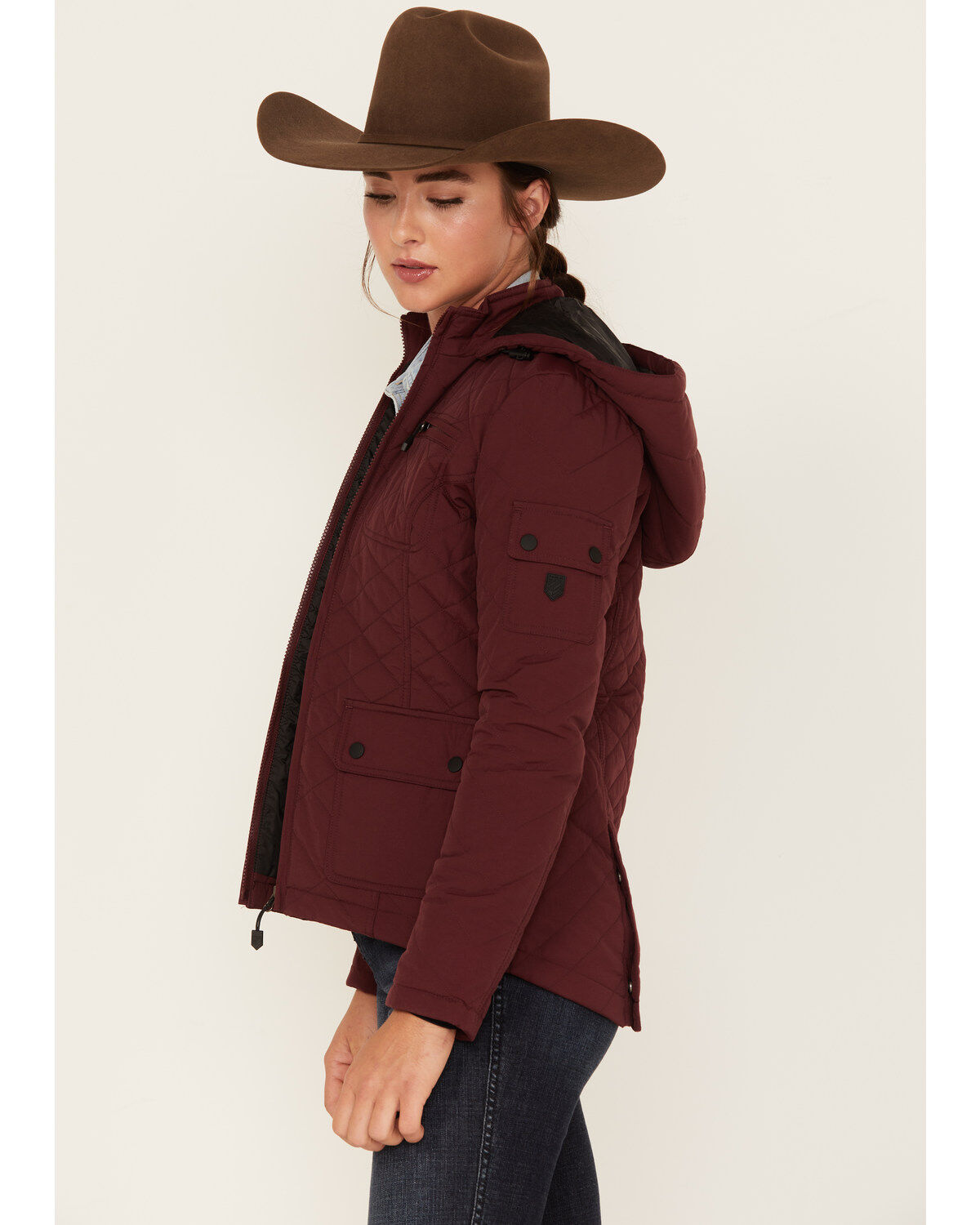 Image #2 - RANK 45&reg; Women's Ultimate Legacy Quilted Jacket, Dark Red, hi-res