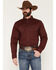 Image #1 - Cody James Men's Basic Solid Long Sleeve Button-Down Stretch Western Shirt, Wine, hi-res