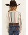 Image #4 - Wrangler Girl's Serape Striped Print Long Sleeve Pearl Snap Western Shirt , Grey, hi-res