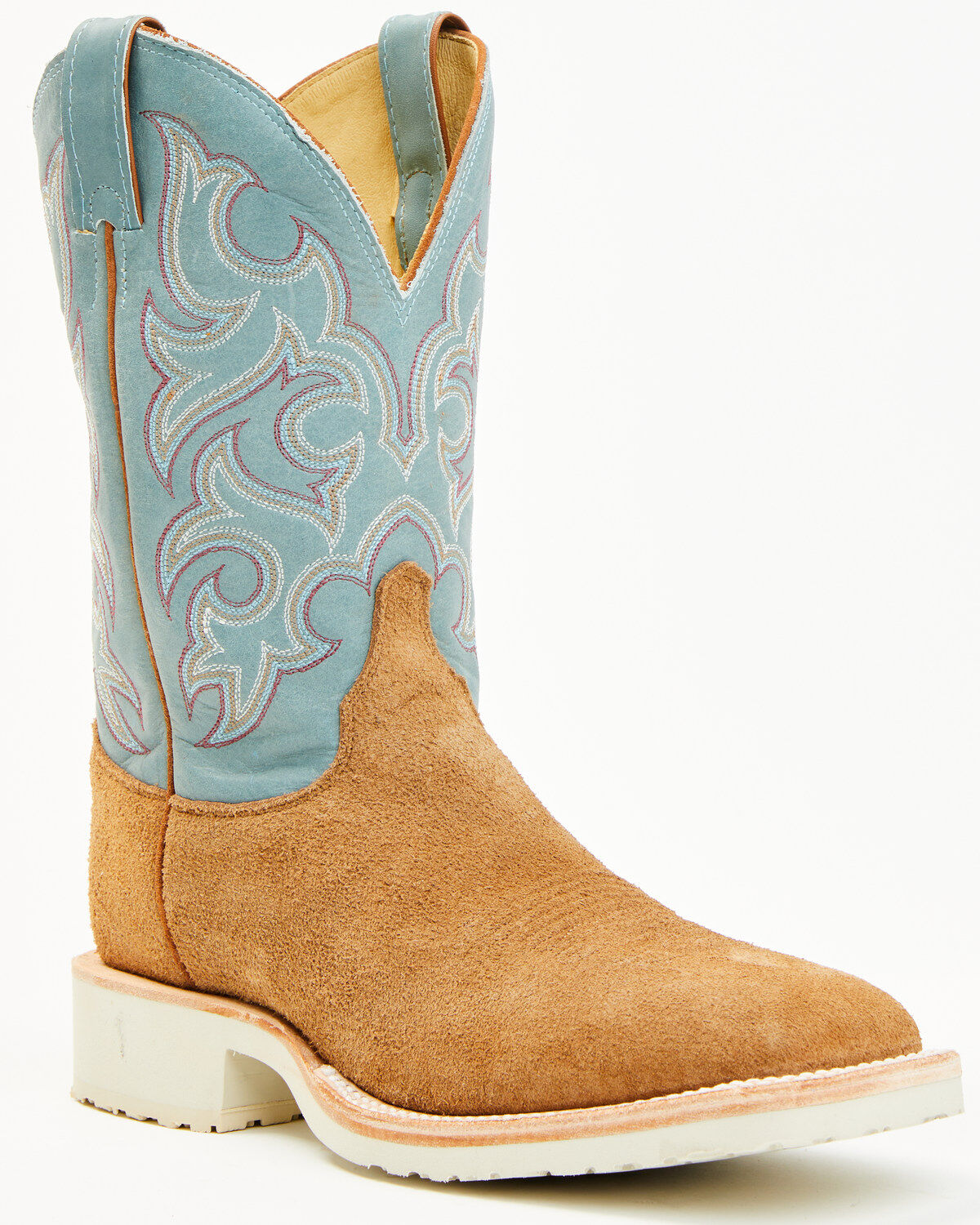 Image #1 - Justin Men's Alamo Roughout Performance Western Boots - Broad Square Toe, Tan, hi-res