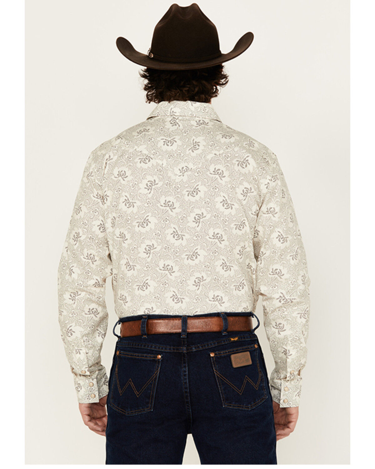 Image #4 - Cody James Men's Treven Floral Print Long Sleeve Snap Western Shirt - Tall, Cream, hi-res