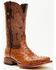 Image #1 - Tanner Mark Men's Ostrich Print Western Boots - Broad Square Toe, Cognac, hi-res