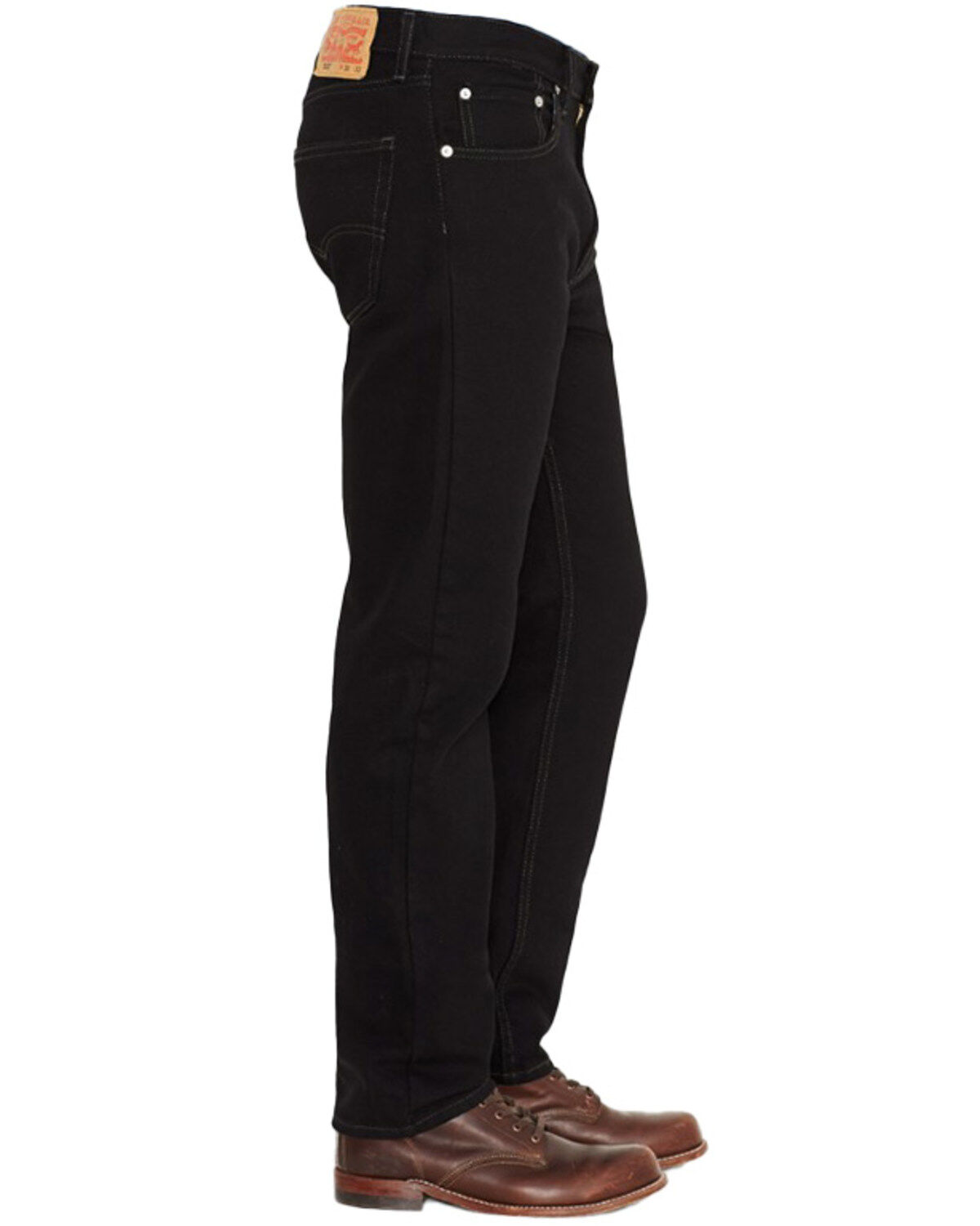 Image #2 - Levi's Men's 505 Prewashed Regular Straight Leg Denim Jeans, Black Out, hi-res