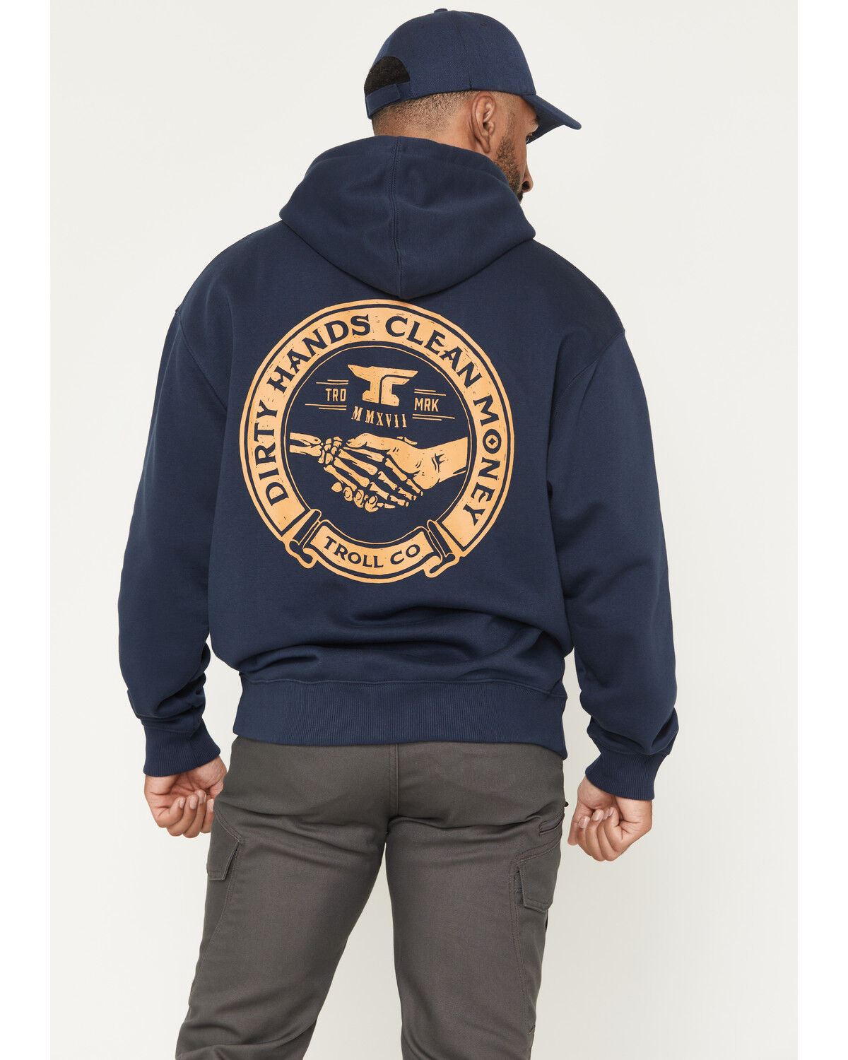 Troll Co Men's Haggler Hooded Sweatshirt, Navy, hi-res
