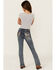 Image #3 - Grace in LA Girls' Medium Wash Horse Patch Pocket Bootcut Stretch Denim Jeans, Medium Wash, hi-res