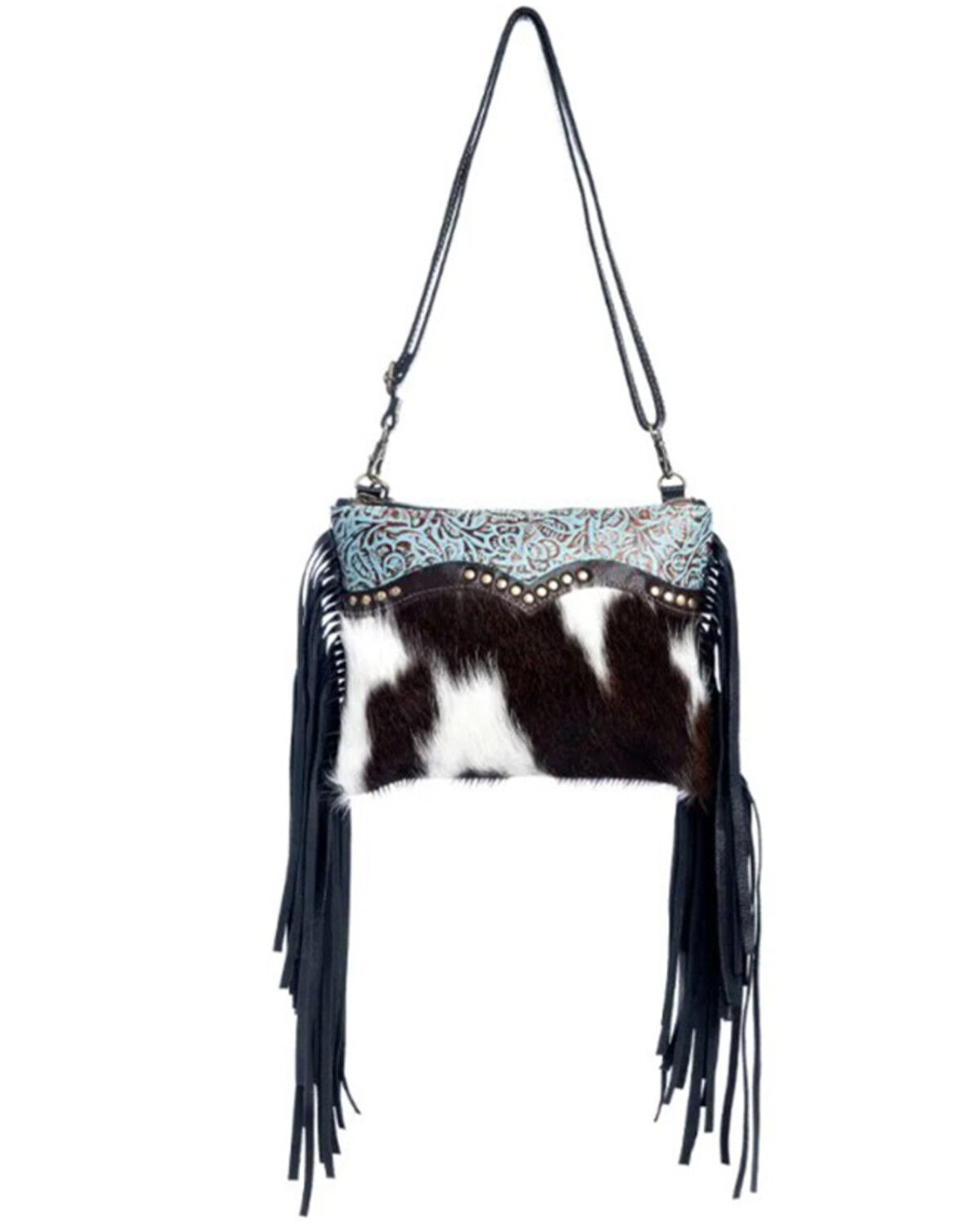 Myra Bag Women's Mescalaro Hill Hairon Crossbody Bag, Black/white, hi-res