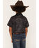 Image #4 - RANK 45&reg; Boys' Tonal Southwestern Print Short Sleeve Polo, Charcoal, hi-res