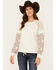 Image #1 - Shyanne Women's Wanda Fleece Mix Pullover Sweatshirt , Oatmeal, hi-res