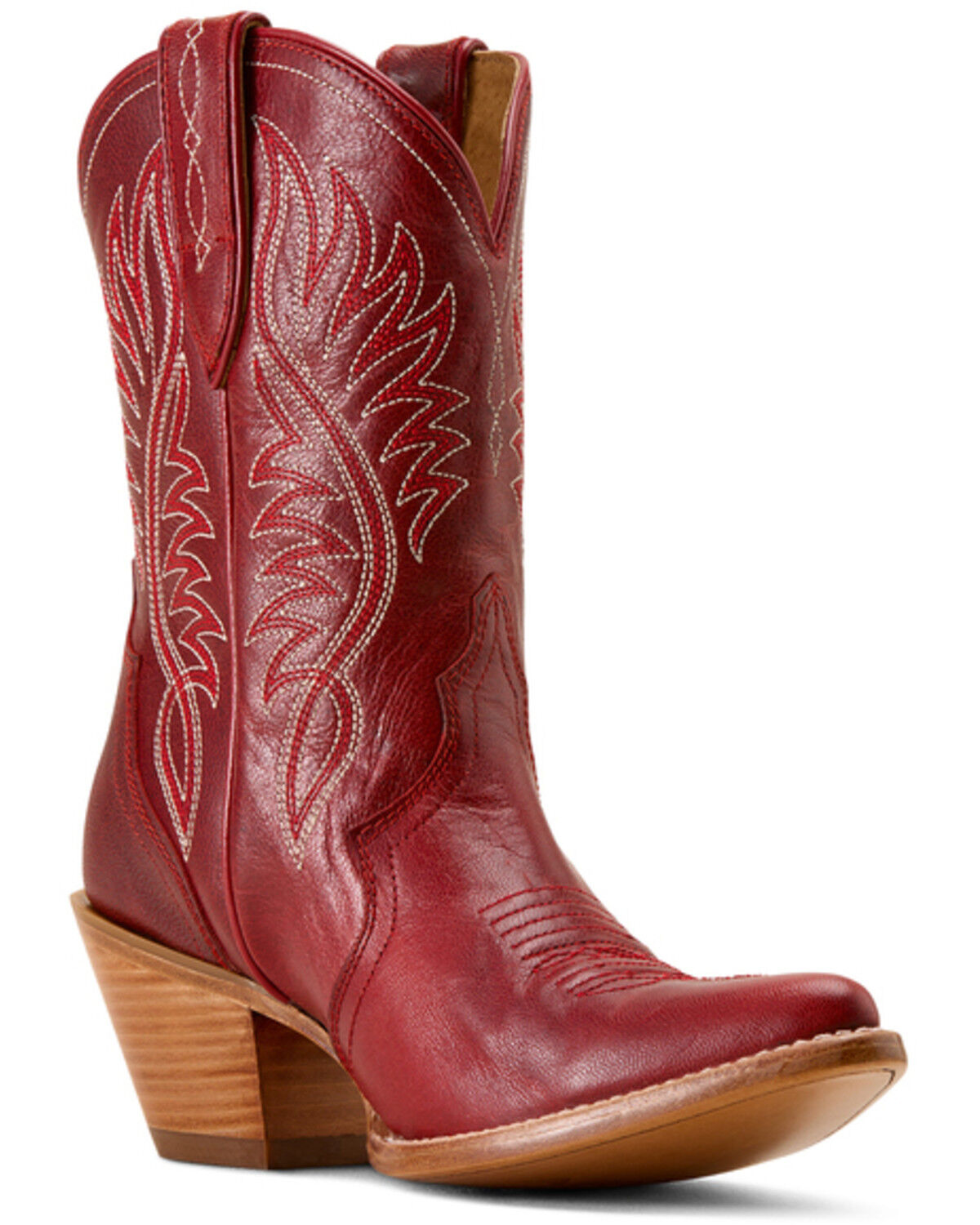 Image #1 - Ariat Women's Julietta Western Booties - Round Toe, Red, hi-res