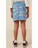 Image #3 - Hayden La Girls' Floral High Rise Denim Skirt , Blue, hi-res