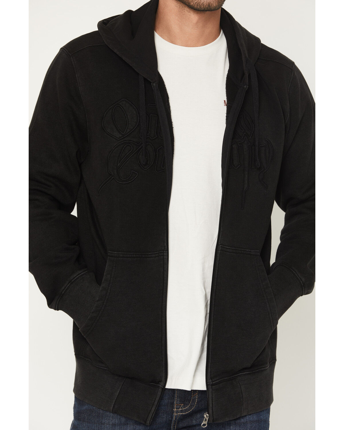 Image #3 - Moonshine Spirit&reg; Men's Outlaw Country Solid Hooded Jacket, Black, hi-res