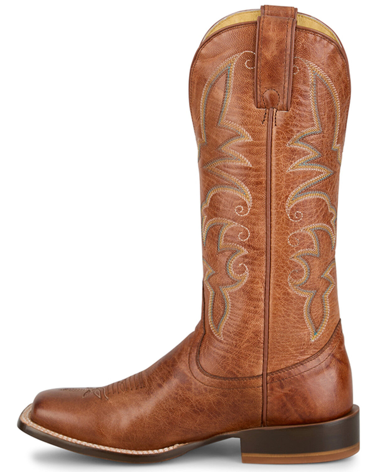 Image #3 - Tony Lama Women's Helena Western Boots - Broad Square Toe, Cognac, hi-res
