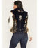 Image #4 - Azalea Wang Women's Boot Barn Exclusive Faux Fur Striped Vest, Navy, hi-res
