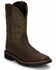 Image #1 - Justin Men's Driller Western Work Boots - Soft Toe, Dark Brown, hi-res