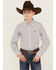 Image #1 - Ariat Boys' Classic Geo Print Long Sleeve Button-Down Western Shirt, White, hi-res