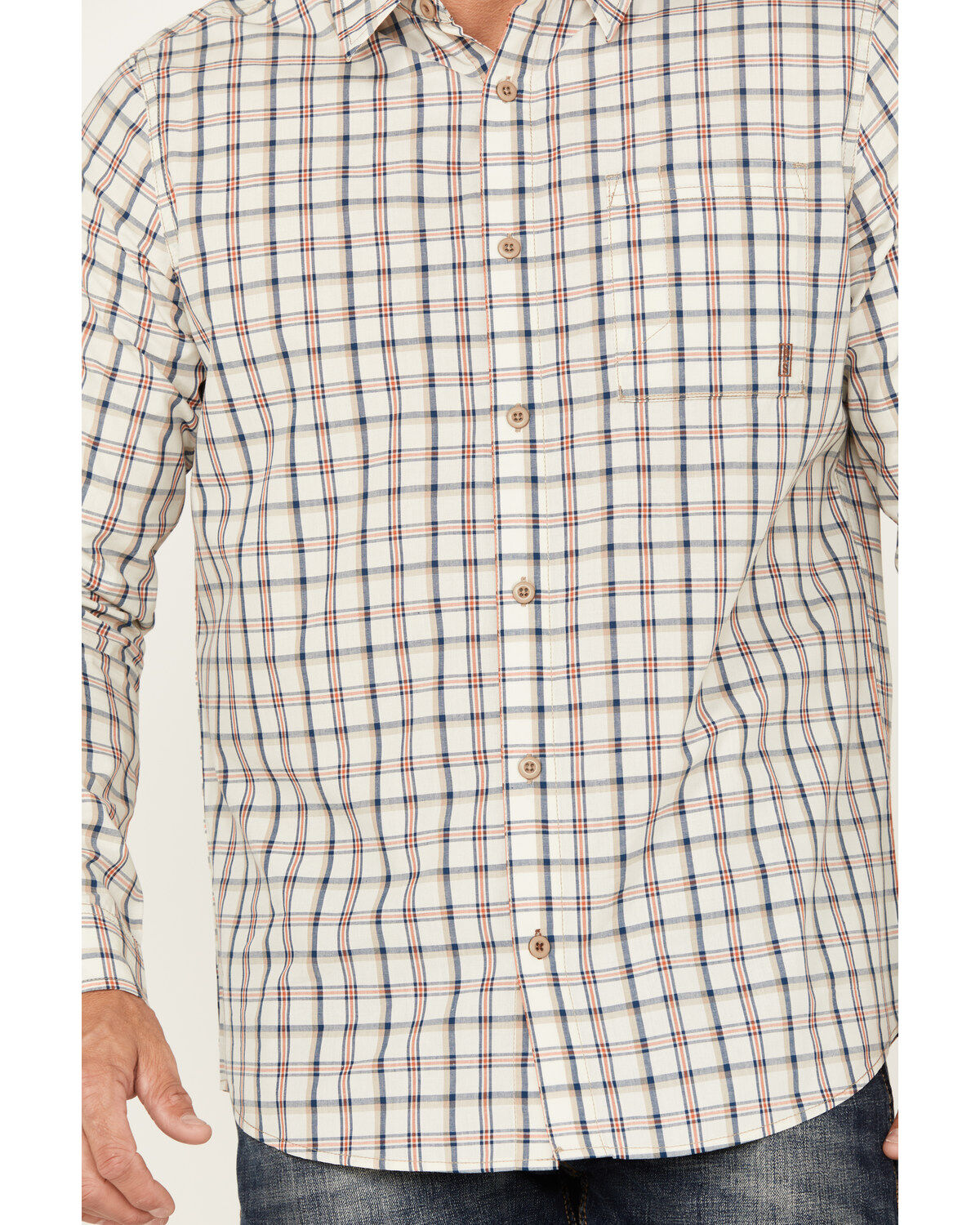 Image #3 - Brothers and Sons Men's Plaid Long Sleeve Button-Down Western Shirt, Tan, hi-res