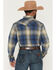Image #4 - Pendleton Men's Boot Barn Exclusive Wyatt Plaid Print Long Sleeve Snap Western Shirt, Blue, hi-res