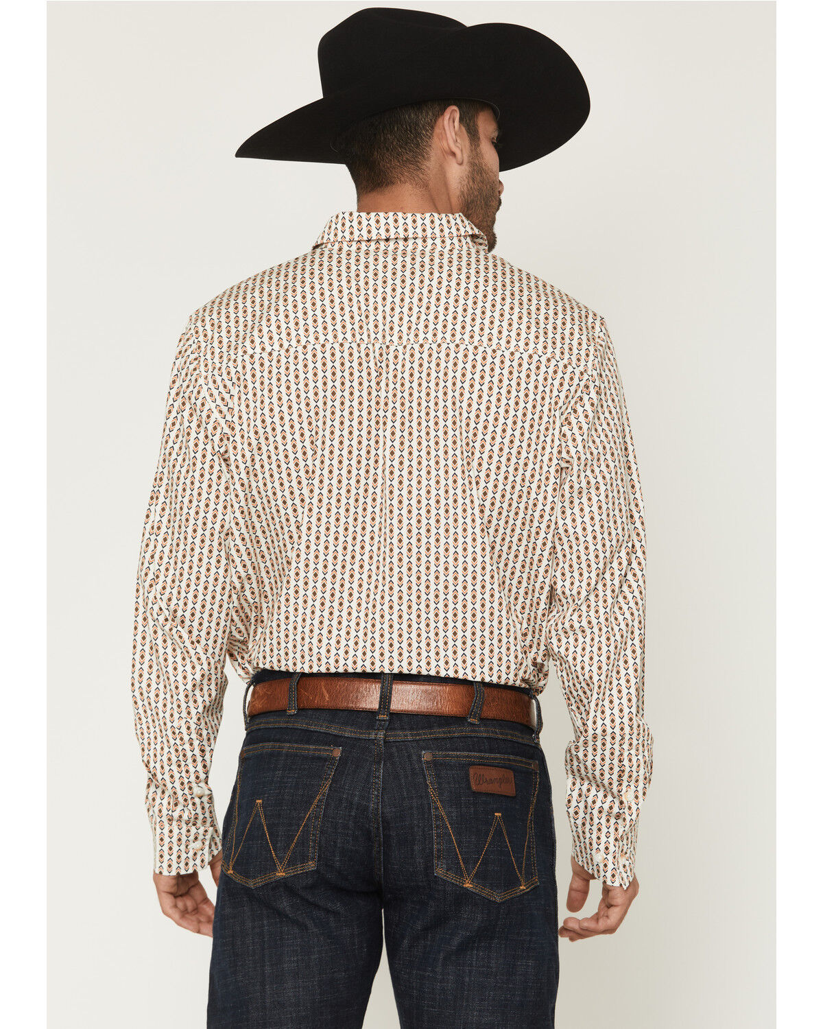 Image #4 - Gibson Trading Co Men's Arrowline Geo Stripe Print Long Sleeve Button-Down Western Shirt - Big, White, hi-res