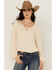 Image #1 - Cleo + Wolf Women's Christopher Solid Peasant Top, Oatmeal, hi-res