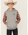 Image #1 - Hooey Boys' Printed Sleeve Hooded Sweatshirt, Grey, hi-res
