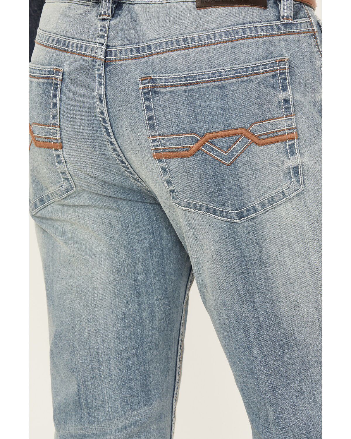 Image #4 - RANK 45&reg; Men's Scoreline Wash Trigger Slim Bootcut 4-Way Performance Stretch Denim Jeans, Blue, hi-res