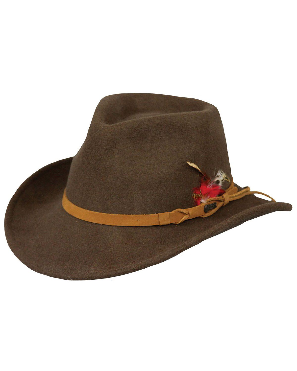 Image #1 - Outback Unisex Randwick Tassy Crusher Hat, Brown, hi-res
