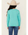 Image #4 - Rock & Roll Denim Girls' Giddy Up Long Sleeve Graphic Tee, Teal, hi-res