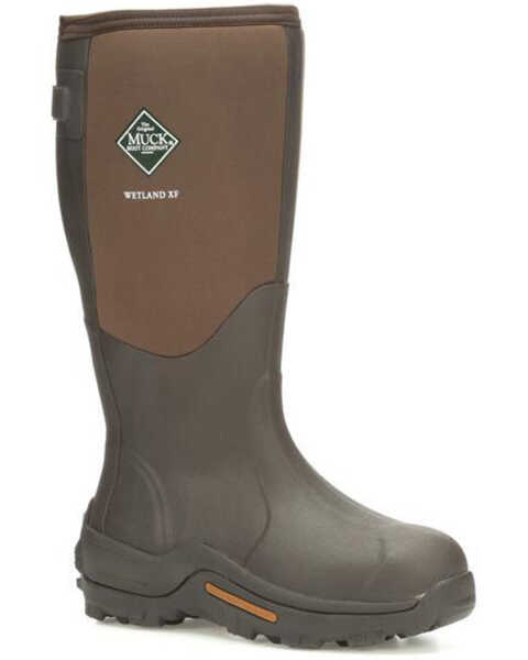 Image #1 - Muck Boots Men's Wetland XF Rubber Boots - Round Toe, Brown, hi-res